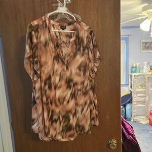 Torrid Brown Abstract Print Blouse